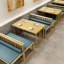 Banc rembourré en similicuir élégant
