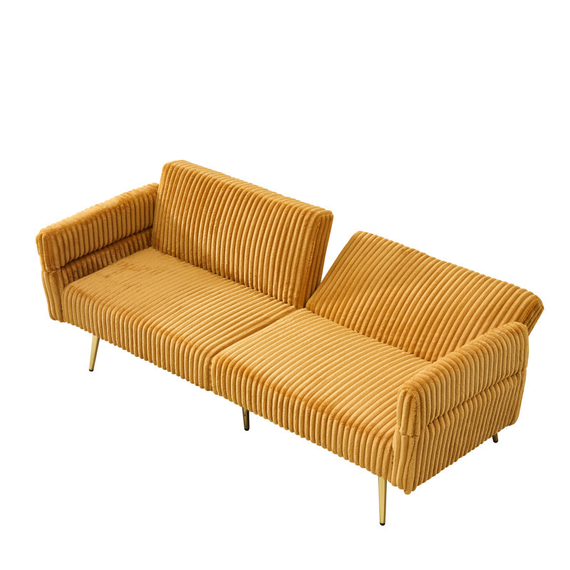 79 Inch Foldable Corduroy Bed, Double With Folding For Living Room & Small Spaces, Gentle And Textured Fabric, Robust Framework, Simple Installation Understandings Bed , Compact Velvet, Method