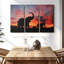 «Elephant Silhouette Sunset» sur toile-957129953