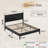 Queen Platform Bed with Headboard, Wooden Slats Support, 7.3-inch Underbed Space, Noise-Free Design, Easy Assembly, Black-2014054750-2014054749