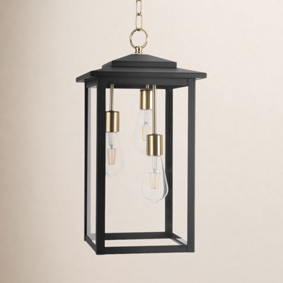 Birten Wrought Iron Outdoor Hanging Lantern