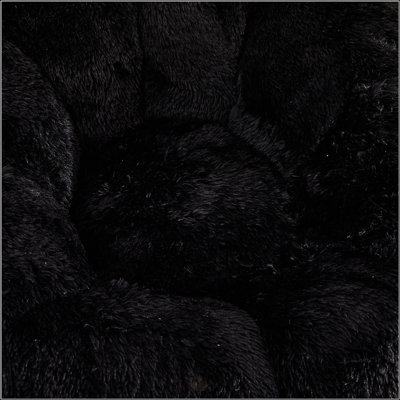 Luxurious Faux Fur Bean Bag Chair with Detachable Cat Tail Pillow, Ideal for Comfort and Style in Any Room