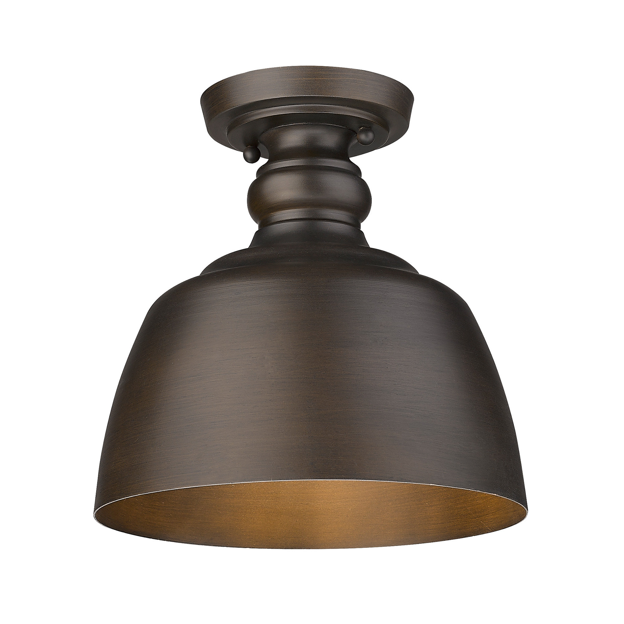 Holmes Single Light Flush Mount, Rubbed Bronze