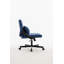 Chaise de bureau moderne en lin bleu avec accoudoirs croisés - Détails du produit