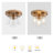 Lianabel 3-Light Gold Finish Dimmable Flush Mount Light