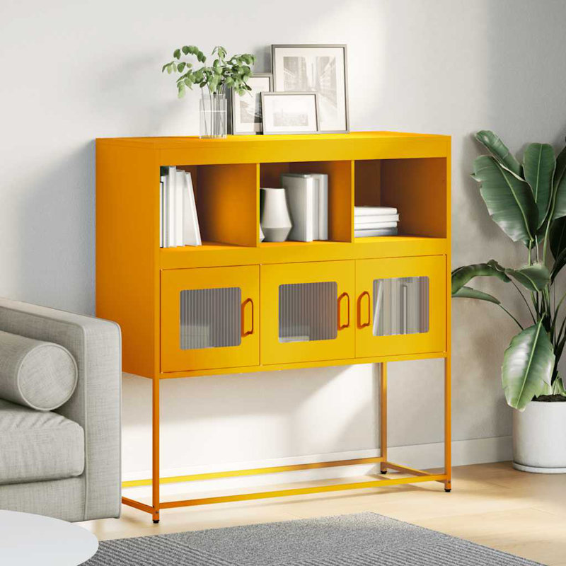 Sideboard 100.5X39x107 Cm Cold-Rolled Steel, Mustard Yellow