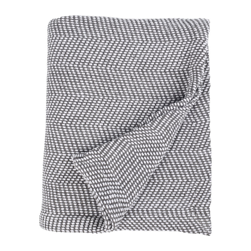 Couverture en coton Maya Chenille, Gris anthracite, Jeté