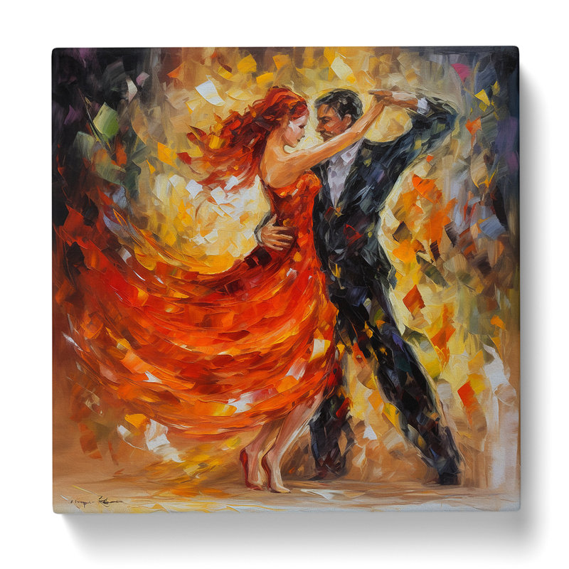 Ballroom Dancing Abstract Expressionism - Wrapped Canvas, 35cm H x 35cm W x 3cm D