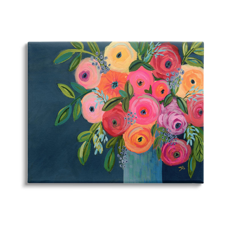 Au-794-Toile, bouquet de roses variées sur toile par Suzanne Allard, peinture, H 36 po x l 48 po x P 1,5 po