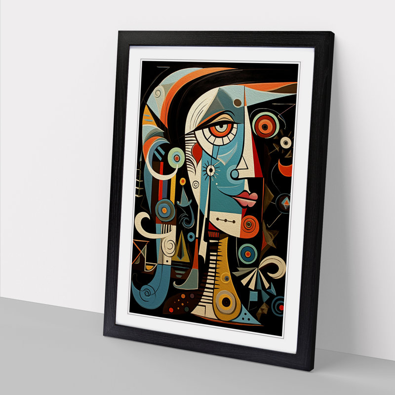 Pablo Picasso Modern - Single Picture Frame Print on Wood, Black Framed, 46cm H x 34cm W x 2" D