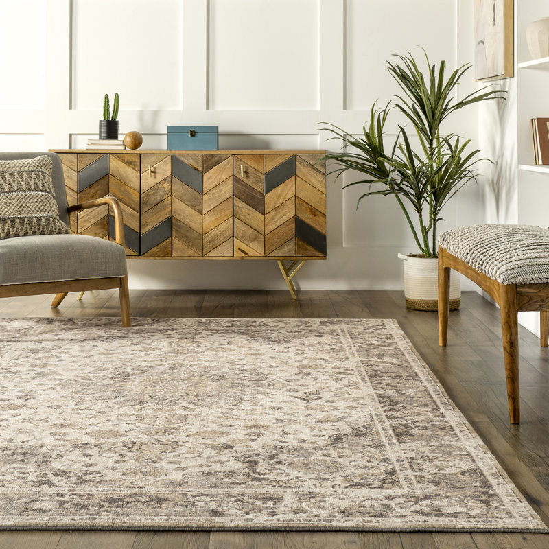 Tapis beige Arrelles, Rectangle 7 pi 6 po x 9 pi 6 po