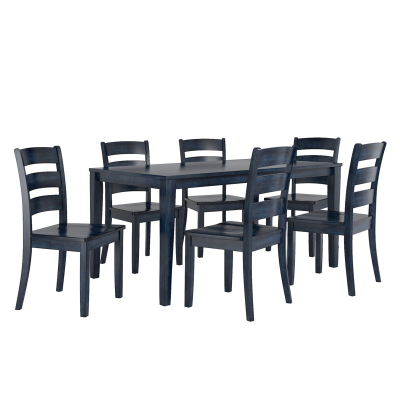 Ensemble repas 6 personnes Alexa-Mae, Denim foncé antique