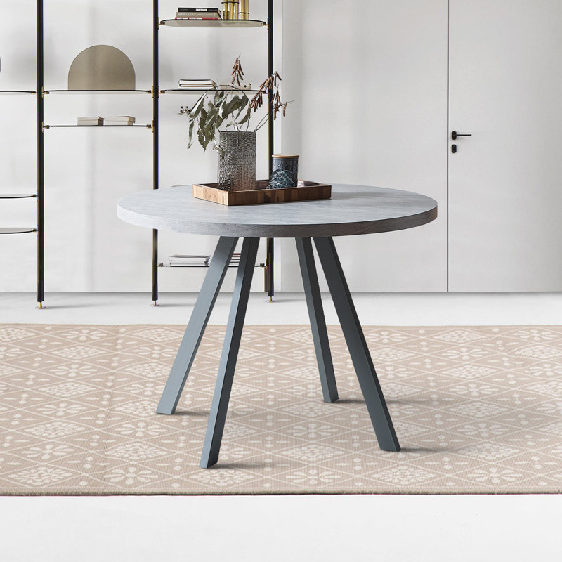 Table de salle à manger à piédestal, Gris, H 30,3 po x L 35,4 po x l 35,4 po
