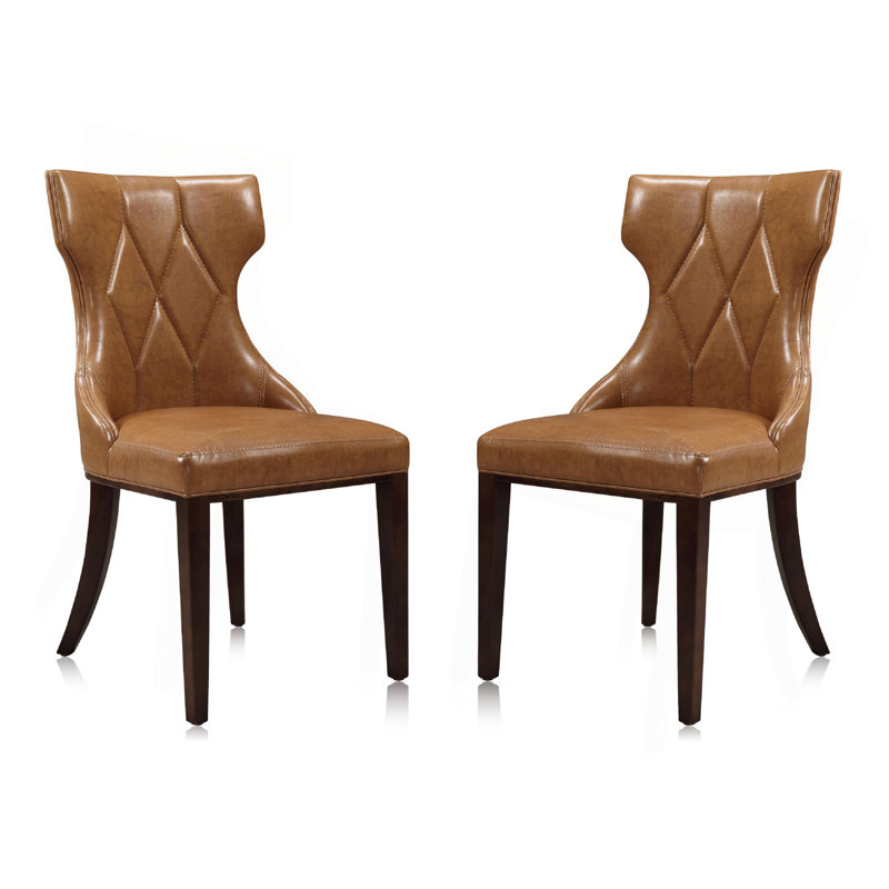 Ensemble de 2 chaises de salle à manger, Brun