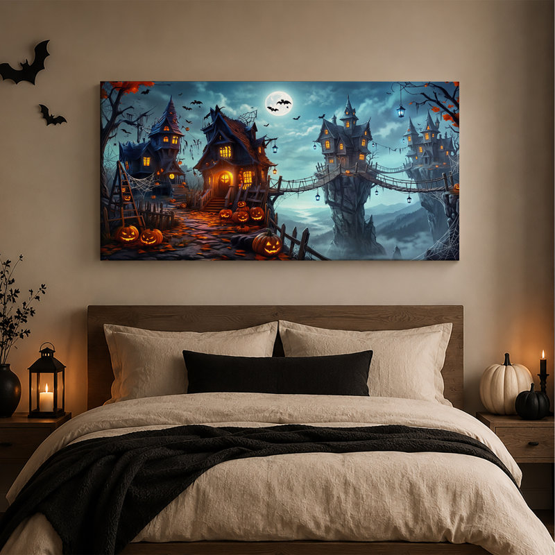 Art mural sur toile Spooky Haunted, 40"W x 20"H