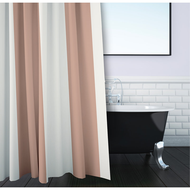 Rideau de douche rayé simple, Mauve