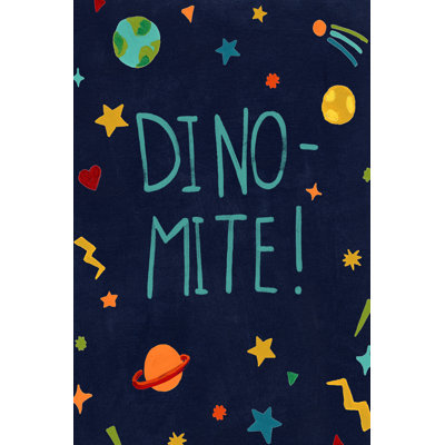 Starry Dinos II by June Erica Vess - Wrapped Canvas Typography
