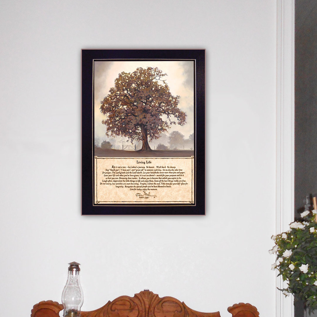 "Living Life" By Bonnie Mohr, Ready to Hang Framed Wall Art, Black Frame Winston Porter 