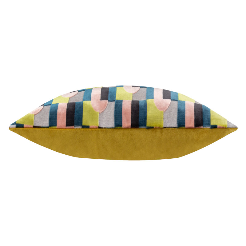 Keela Geometric Rectangular Lumbar Cushion Cover, Pink/Green