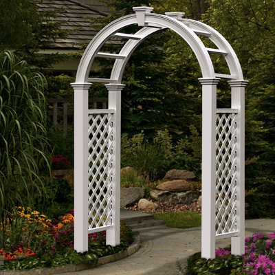 60'' W x 28'' D Polyvinyl Chloride (PVC) Arbor in White