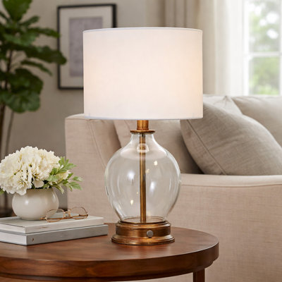 Ellery Rechargeable LED Glass Table Lamp