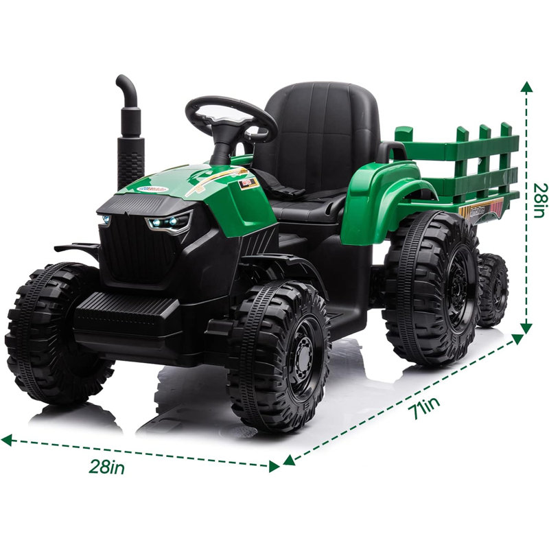 Jouet 24V 7Ah Ride on pour enfants, tracteur pour enfants avec télécommande, puissance 400W, Vert