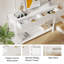 Console 47 po avec 2 tiroirs et tablette de rangement, blanc