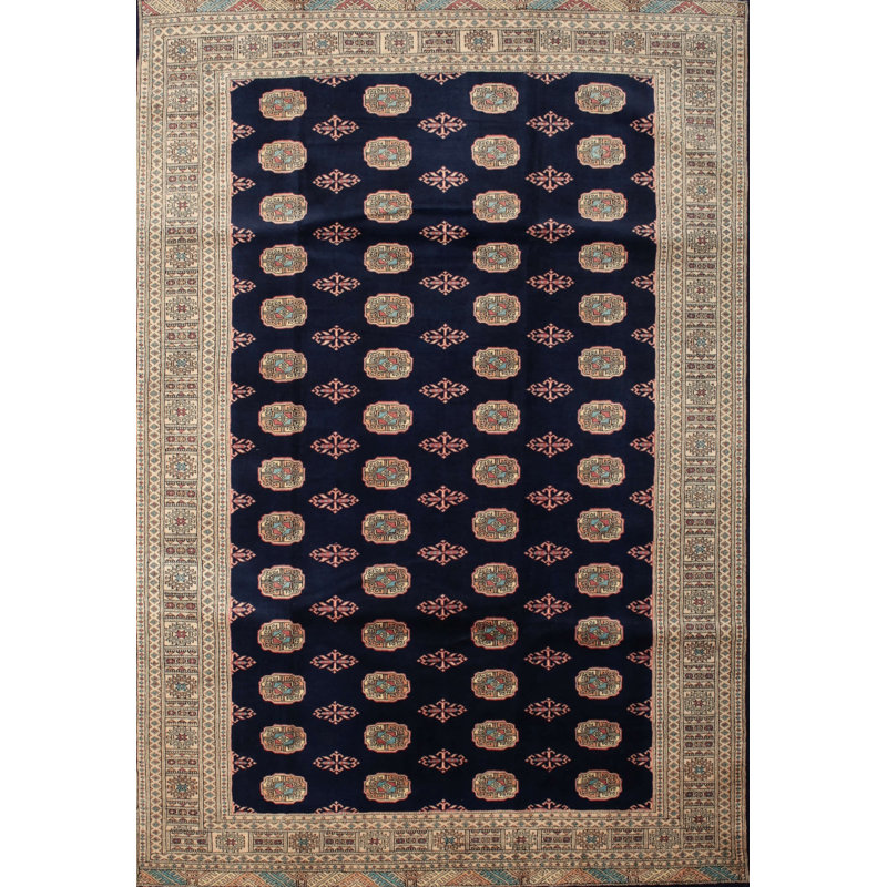 Tapis en laine noir / beige, Rectangle 6 pi x 9 pi
