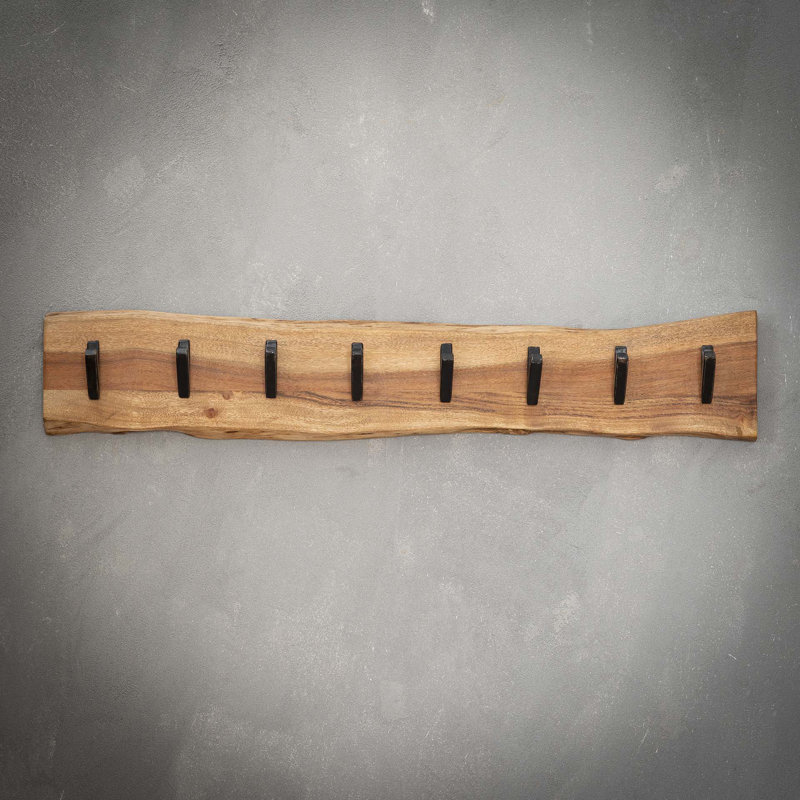 Ebeling Solid Wood Wall 8 - Hook Wall Mounted Coat Rack