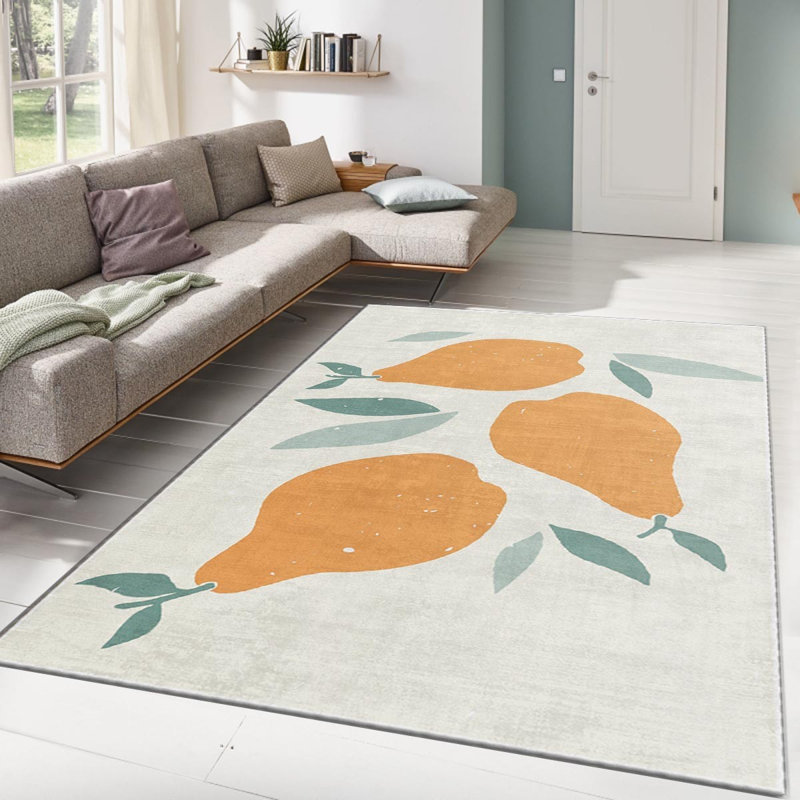 Luxurious Woven Carpet, 4.6 x 7.2 Feet | 100% Polyester, Non-Slip Felt Dot Underside, 0.4 in Pile Height | Machine Washable, Durable Raschel Knitting, Digital Printing | Perfect for Living Room & Bedroom Décor