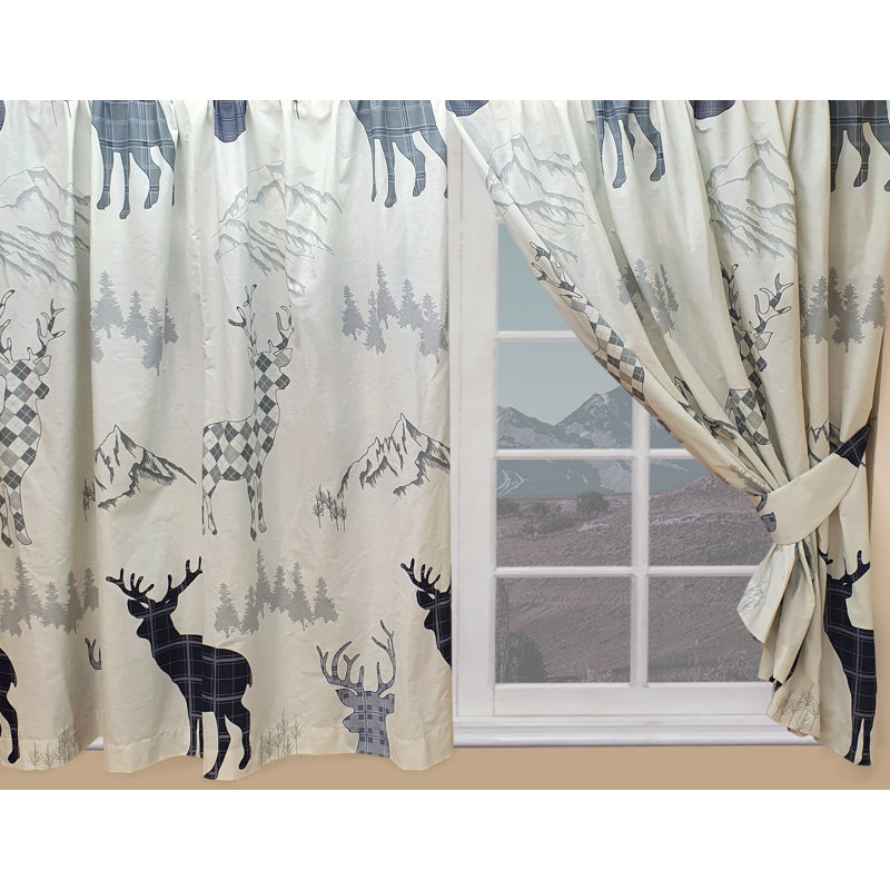 HIGHLAND STAG Pencil Pleat Semi Sheer Curtains, 168 W x 182 D cm