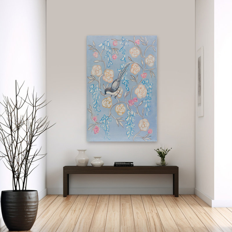 Heirloom Chinoiserie Bird II, H 60 po x l 40 po