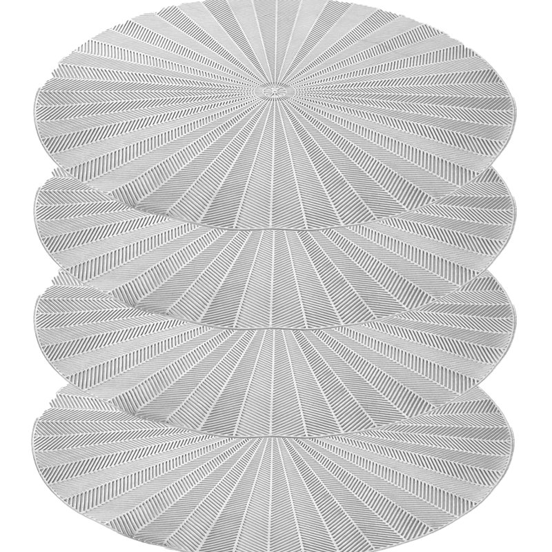 Ensemble de napperons en vinyle 4 pièces, Argent