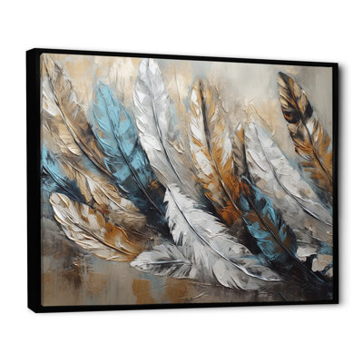 Gold Feather Extravaganza II - Glam Feather Canvas Print Wall Art