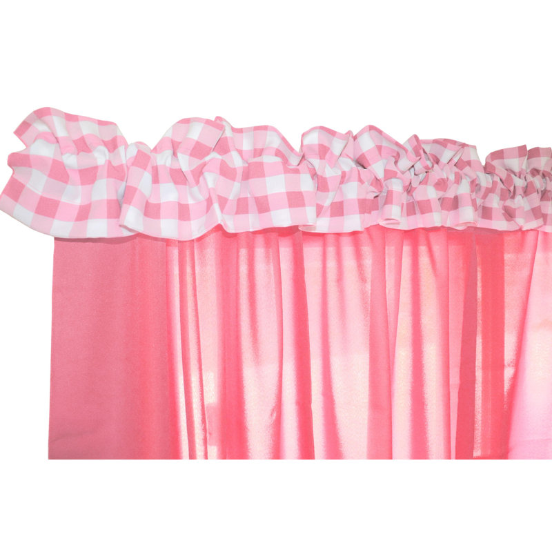 Cantonnière à carreaux sur mesure, L 120 po x L 9 po, Rose