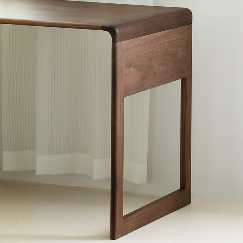 Bureau en noyer massif avec rangement, H 29,5 po x l 55,1 po x P 27,6 po