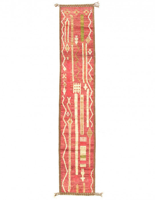 Tapis de couloir en laine de couleur saumon 2 pi 11 po x 16 pi Nefateria