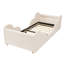 Cloud-Shaped Bouclé Bed with Padded Side Rails & Charging Ports for Kids