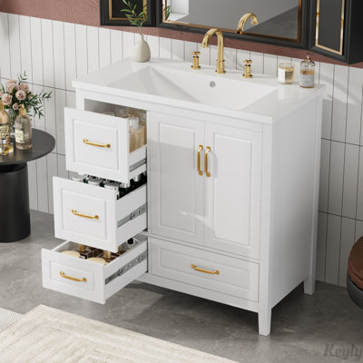 Meuble-lavabo 36 po avec lavabo à fermeture en douceur