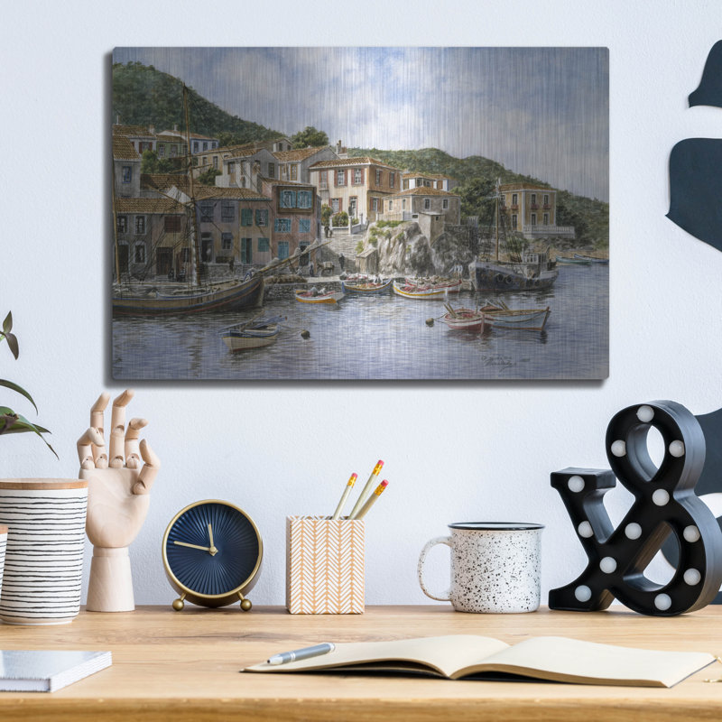 Kokkari Samos, Grèce, Fisherman's Corner 'par Stanton Manolakas, H 12 po x l 16 po