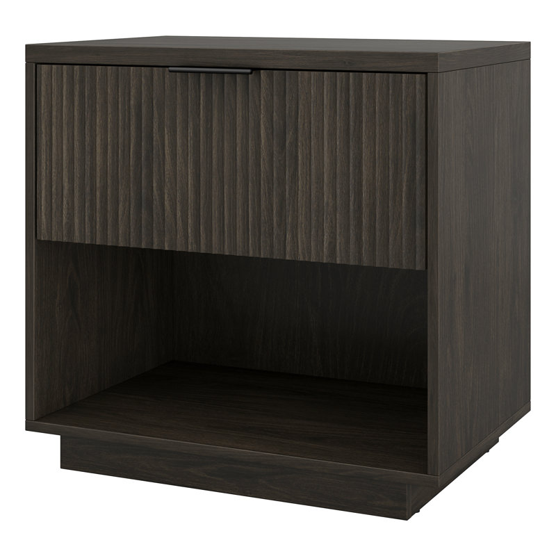 Nolin 24" Wide Rectangular Nightstand, Alder Brown