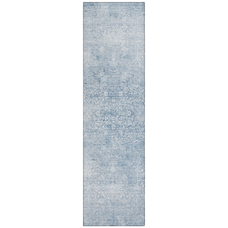 Machine Washable Indoor/Outdoor Xhevrie Sky Rug, Runner 2'3" x 7'6"