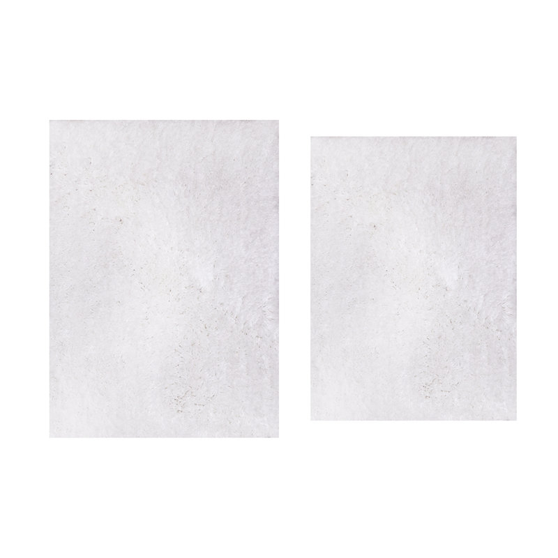 Royal 2-Piece Microfiber Bath Rug Set, Non-Slip Rubber Backing, Ultra-Absorbent, Quick-Dry, Machine Washable Plush Bathroom Mats for Shower and Tub, Soft Comfort, White