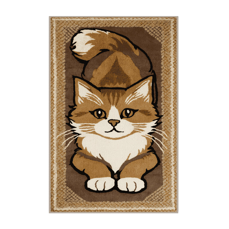 Washable Bay Cat Big Cats Area Rug, Rectangle 5' x 8'