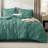 Bedsure King Burgundy Pintuck Bed-in-a-Bag - Grayish Green Pinch Pleat Comforter Set with Sheets, Pillowcases & Shams (Set of 7)-110327226-105523207