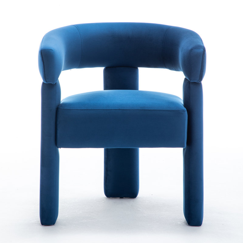Chaise légère et luxueuse en velours, Bleu