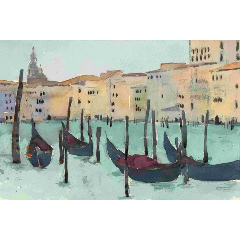 Venise plein air VII, H 8 po x l 12 po