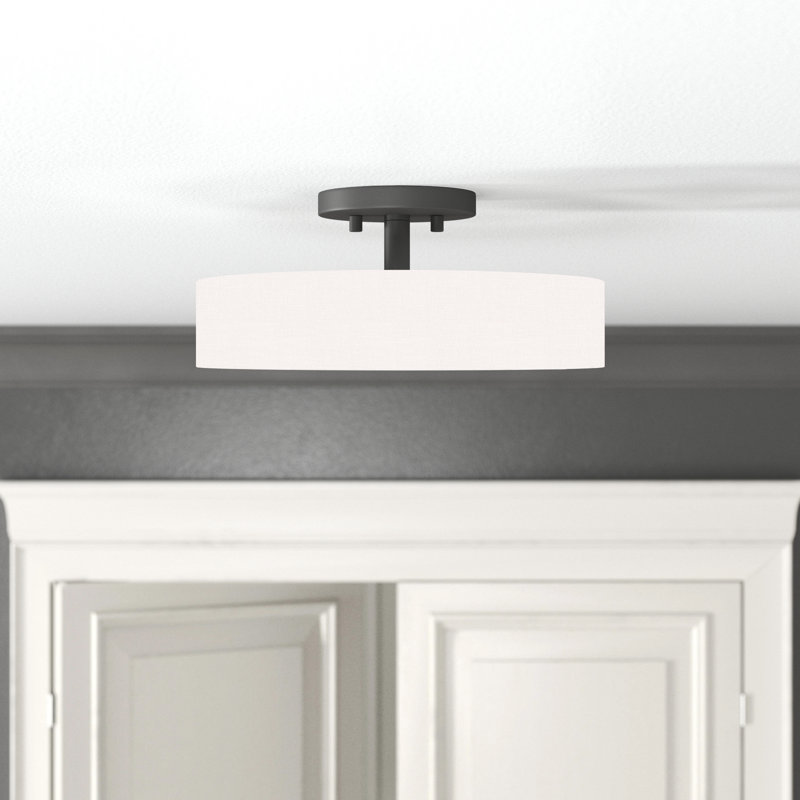 Plafonnier semi-encastré 14 po Ashtun, Noir