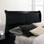 Lit noir en grand lit, style moderne et placage de bois pour chambre à coucher anglaise transitionnelle-442259632-442259638