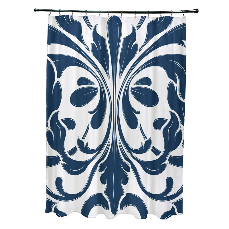 Rideau de douche simple Kolby, Bleu